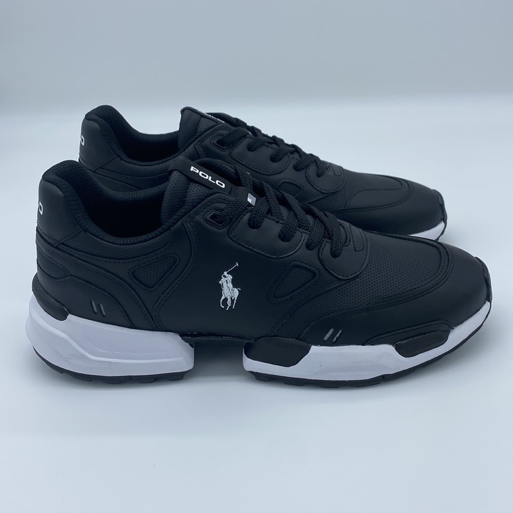 NWT Polo Ralph Lauren Men's Jogger Leather-Panel Sneakers Size 10 - Picture 3 of 11